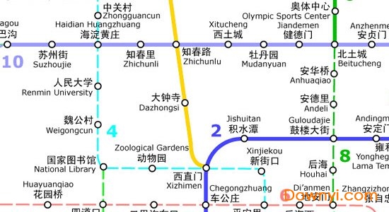 北京地铁10号线示意图 北京地铁10号线线路图