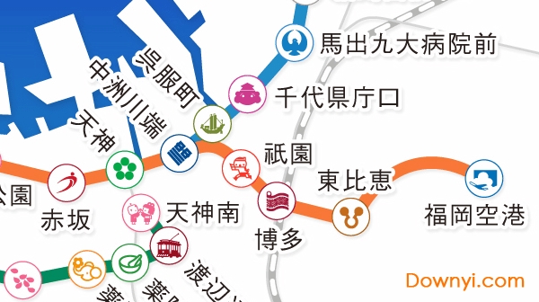 日本福冈县地铁线路图