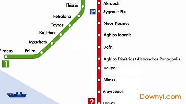 雅典地铁线路图 雅典地铁图