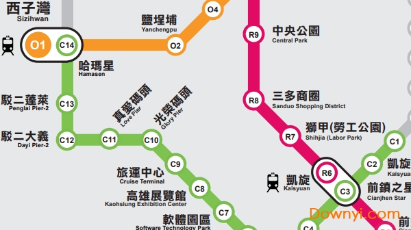 高雄捷运地图 高雄地铁线路图