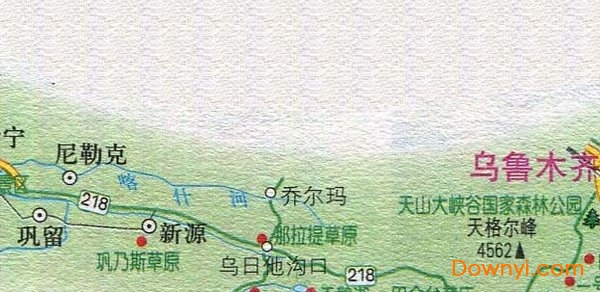 乌鲁木齐至霍城旅游地图 乌鲁木齐至霍城地图高清版