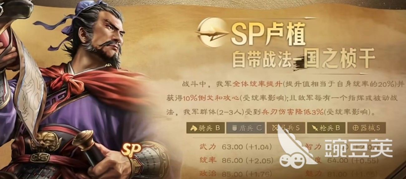 三国志战略版sp卢植怎么样